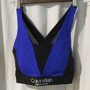 Calvin Klein Performance Blue and Black Sports Bra for Active Wear